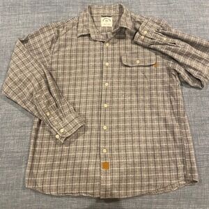 Customized Version Men's Plaid Flannel Shirt Long Sleeve Button Up Size L